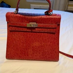 Elegant Red Leather Handbag